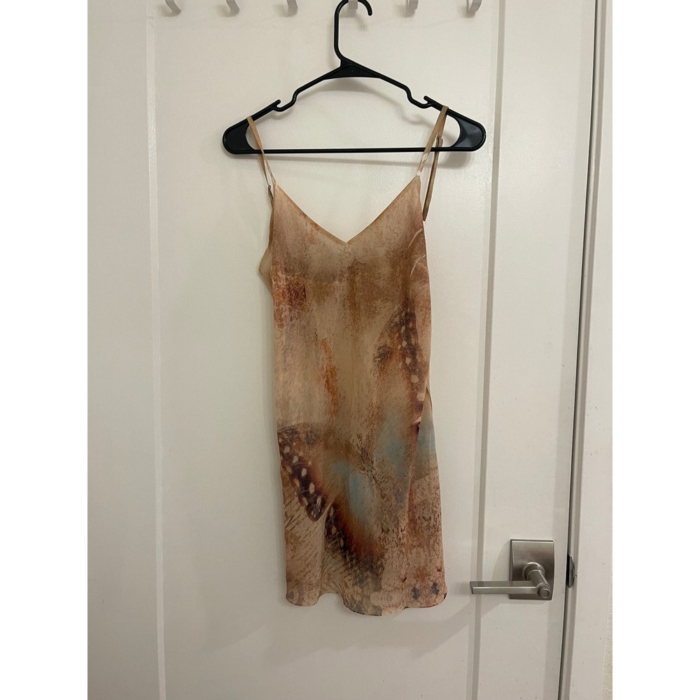 Vintage Y2K Euro Oltre Italian Butterfly Ombré Tank Top Club Beachy Sheer